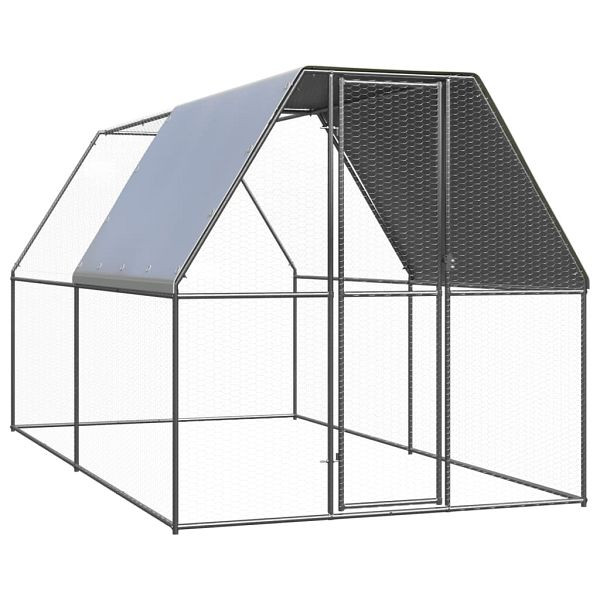 vidaXL Outdoor-Hühnerkäfig 2x4x2 m Verzinkter Stahl, 3089319