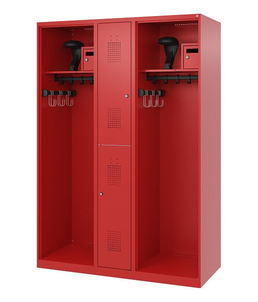 C+P Feuerwehrspind Evolo, Modell MAXI, 2 Abteile, H1850B1300T500 mm, Feuerrot, 0496015-030 S10005