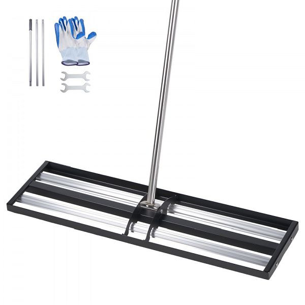 VEVOR Rasenrakel 1218x255 mm mit 213 cm Stiel, inkl. Handschuhe, Nivellierer für Gärten & Golfplätze, CPPZPEKGLK10BJFKJ002V0