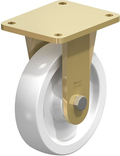 Blickle BS-SPO 200G Stahlgeschweißte Schwerlast-Bockrolle, Polyamid, Weiß, 48488