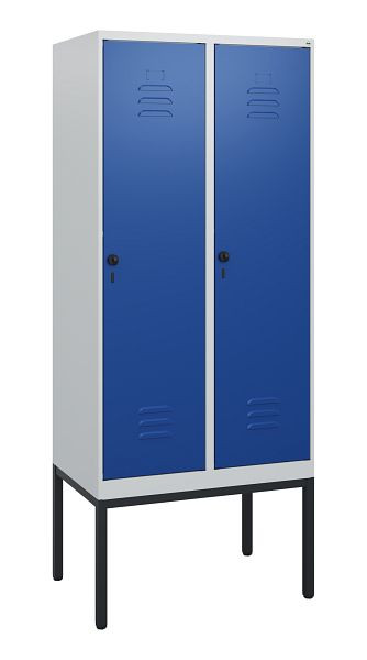 C+P Umkleidespind Classic PLUS, Gestell, 2 Abteile, 1950x800x500mm, 7035/5010, Drehriegel, 0800305-22 S10003