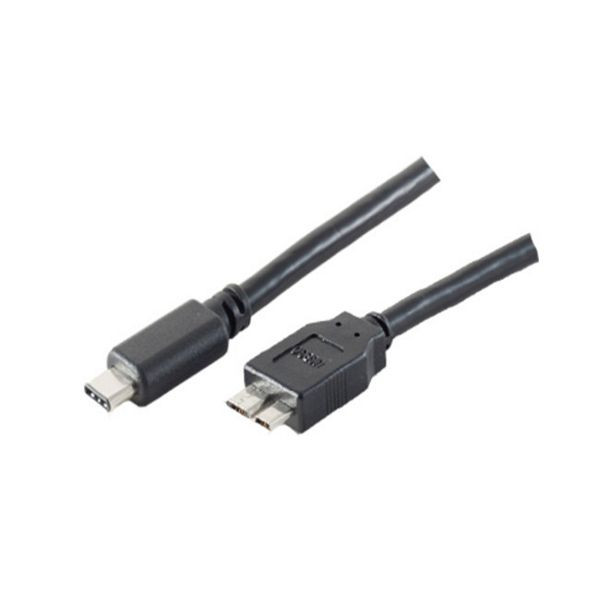 S-Conn USB Kabel 3.0, Typ 3.1 C-Stecker auf Typ 3.0 Micro B-Stecker, Rev 3.0, schwarz, 1,8m, 77142-1.8