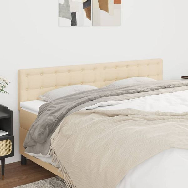 vidaXL Kopfteile 2 Stück Creme 90x5x78/88 cm Stoff, 346501