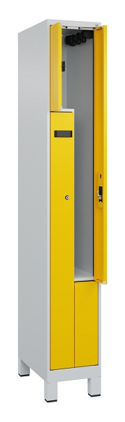 C+P Z-Spind Evolo PLUS, Füße, 2 Fächer, 1950x300x500mm, 7035/1023, Zylinderschloss, 049013-102 S10028