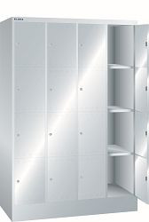 LISTA Fächerschrank (BxTxH) 1200x500x1795mm 4x4 Fächer Farbe: Lichtgrau, Verschlussvorrichtung, 11.504.020