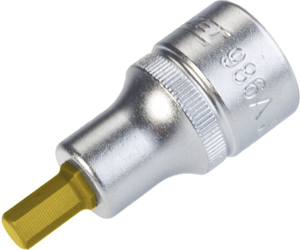 Hazet Schraubendreher-Steckschlüsseleinsatz, Vierkant hohl 12,5 mm (1/2 Zoll), Innen-Sechskant Profil, 1/4 ", 986A-1/4
