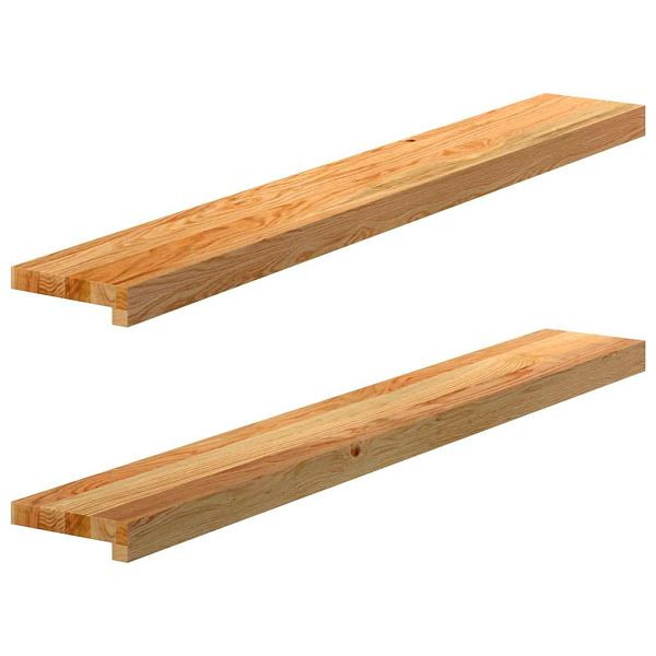 vidaXL Fensterbänke 2 Stück Hellbraun 110x15x2 cm Massivholz Eiche, 4009129