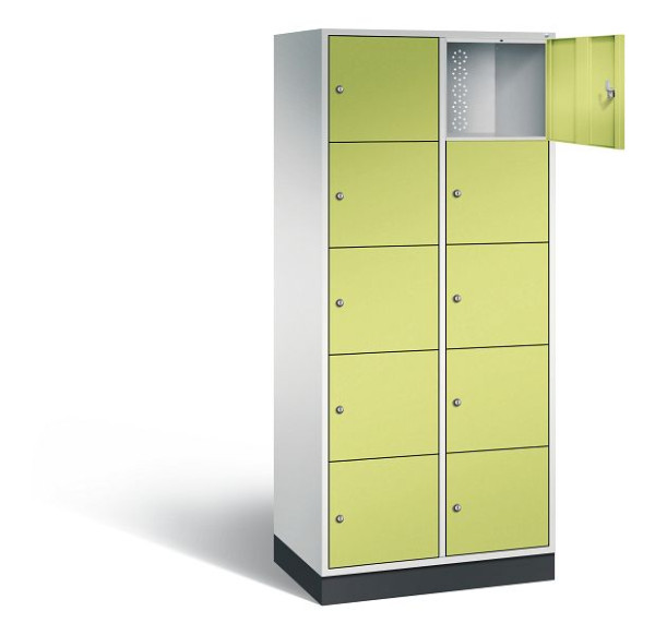 C+P XL-Schließfachschrank Intro, H1950xB820xT490mm, Farbe: Lichtgrau / Viridingrün, 8570-202 S10115