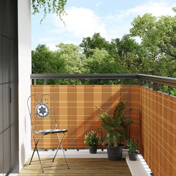 vidaXL Balkon-Sichtschutz Hellbraun 1000x100 cm Poly Rattan, 156279