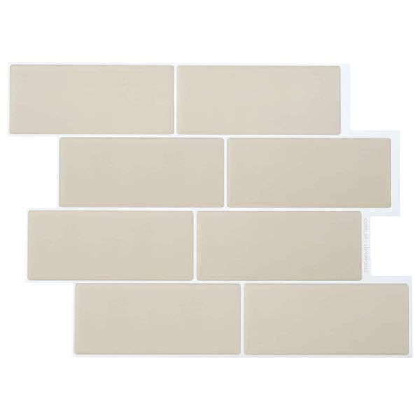vidaXL U-Bahn-Fliese 50-teilig Beige 29 x 21 cm Polyurethan und PET, 42046155