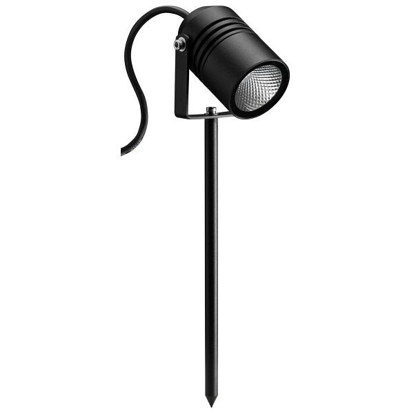 LCD LED-Strahler 6W 3000K 806lm schwarz mit Konverter 1LED IP65 38° Erdspieß mit Montagebügel 5018, 134089