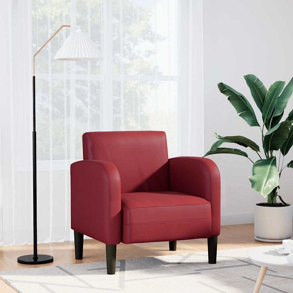 vidaXL Sessel mit Armlehnen Weinrot 54 cm Kunstleder, 4100532