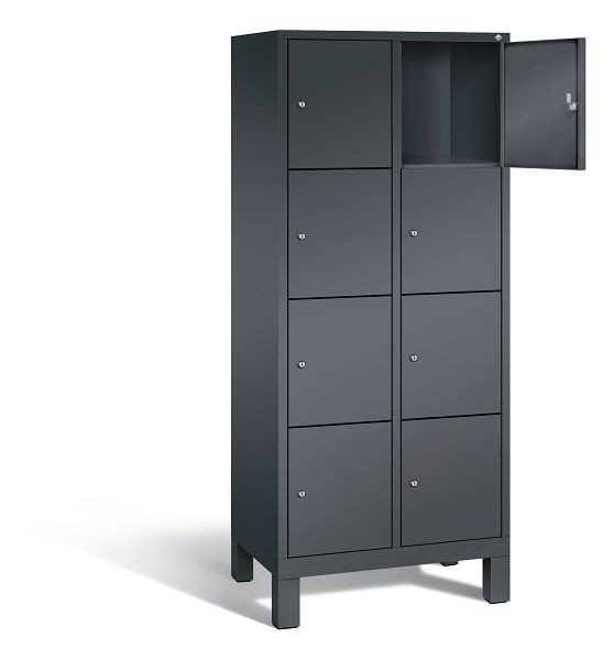 C+P Schließfachschrank Evolo, H1850xB810xT500mm, Farbe: Schwarzgrau, 48010-224 S10020