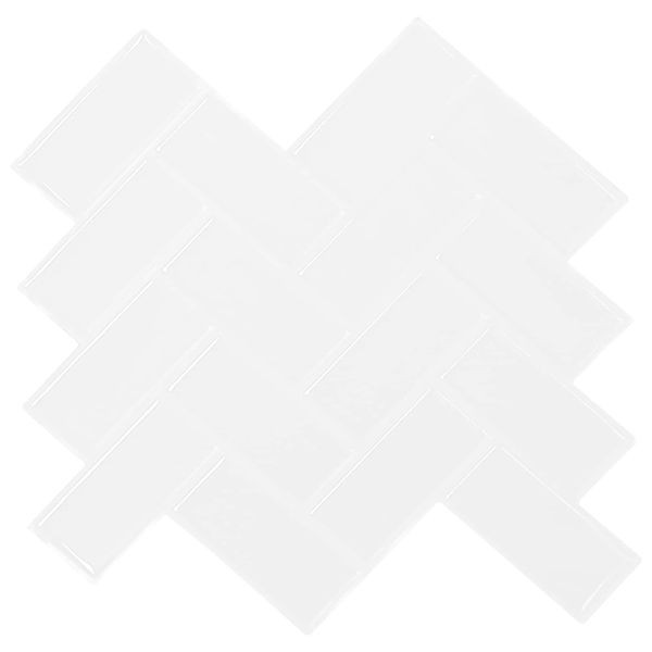 vidaXL Fischgrätenfliese 50-teilig Weiß 30 x 30 cm Polyurethan und PET, 42046185