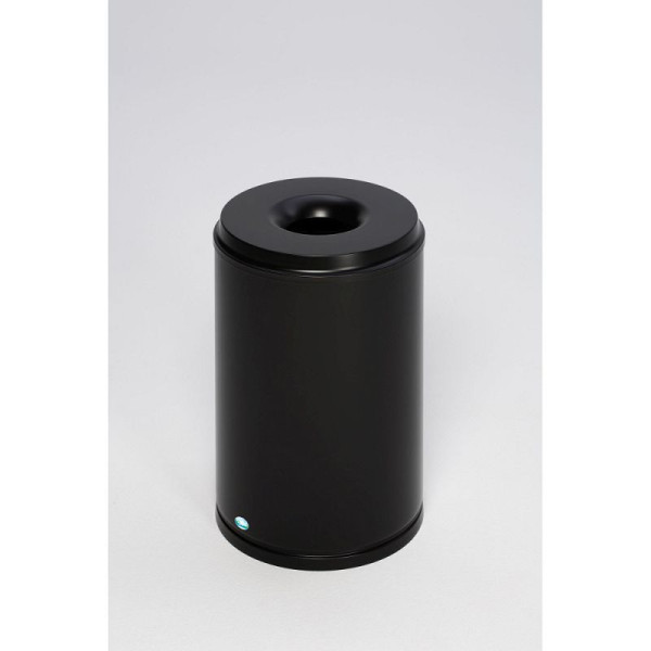 STEIN HGS Papierkorb feuersicher, Tiefschwarz (RAL 9005), 50 l, 82080.0024