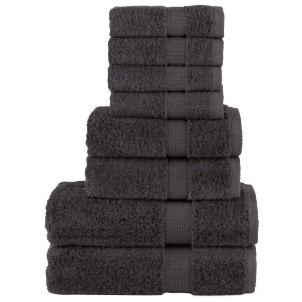 vidaXL 8 tlg. Premium-Handtuch-Set SOLUND Anthrazit 600 g/m², 137537