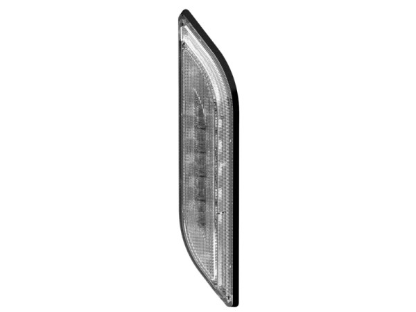 HELLA Positionsleuchte - Shapeline Style - LED - 12/24V - schlank - geklebt/Anbau - glasklar - LED-Lichtfarbe: weiß - AMP - vorne links, 2PF 013 326-071