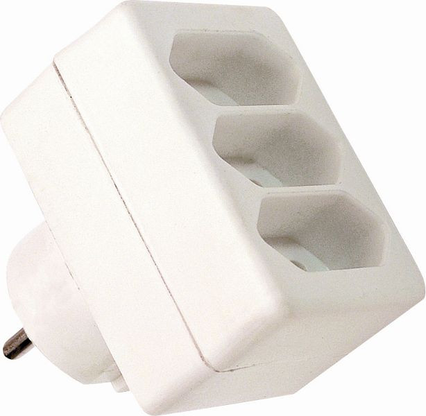 as-Schwabe Euro-Multistecker 3-fach, weiß, 48311