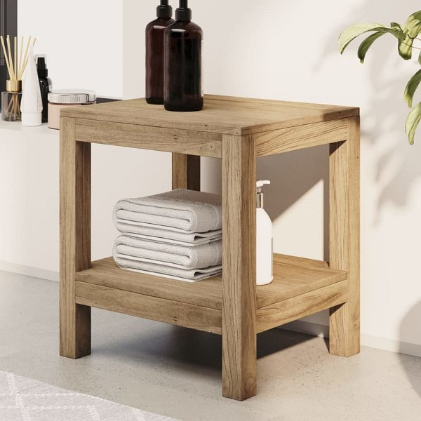 vidaXL Badezimmer-Beistelltisch 45x35x45 cm Massivholz Teak, 340747