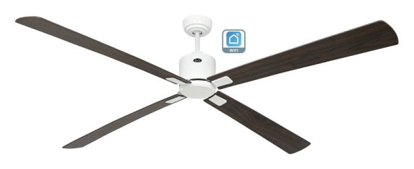 CasaFan Deckenventilator Eco Neo III 180 Lack weiß-Massivholz Nussbaum gebeizt/Kirsche WiFi, 943415W