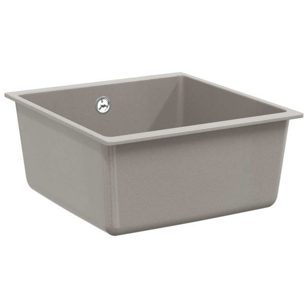 vidaXL Waschbecken Grau 430 x 460 mm 80% Quarz und 20% Harz, 42028421