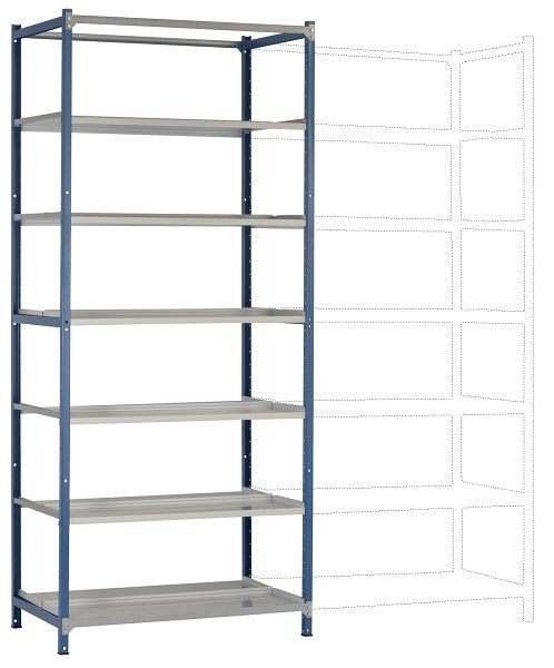 Manuflex Archivdoppel-Grundregal mit 6 Stahlböden, HxBxT = 2250 x 960 x 600 mm, RA2593.5007
