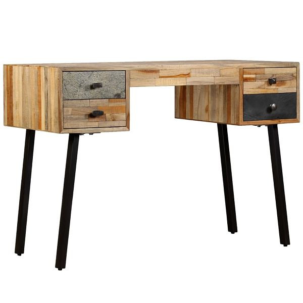 vidaXL Schreibtisch Wiederverwertetes Teak Massivholz 110 x 50 x 76 cm, 245402