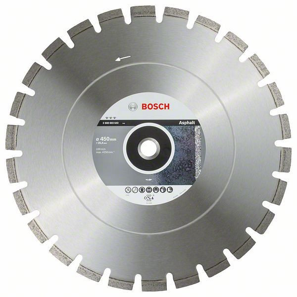 Bosch Diamanttrennscheibe Best for Asphalt, 450 x 25,40 x 3,6 x 12 mm, 2608603643