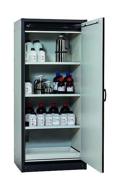 asecos Sicherheitsschrank Q-CLASSIC-30, Q30.195.086.WDR in sicherheitsgelb RAL 1004 mit 3x Fachboden (Stahlblech), 31009-060-30045