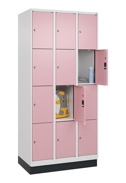 C+P Schließfachschrank Evolo PLUS, mit Sockel, 12 Fächer, 1950x900x500mm, 9016/3, 049020-304 S10018