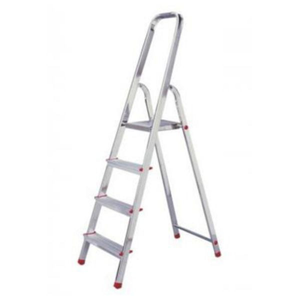 Dönges Stehleiter, Alu, einseitig, 8 Stufen, Länge 240 cm, Höhe Podest 178 cm, 104374