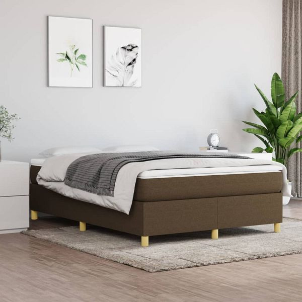 vidaXL Bettgestell Dunkelbraun 140x190 cm Stoff, 3120956
