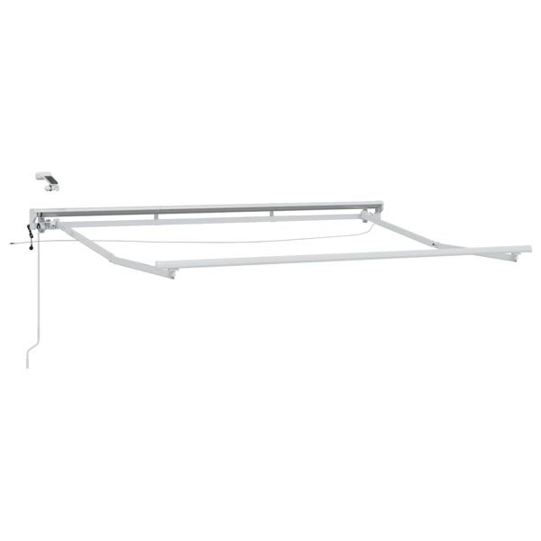 vidaXL Elektrische Markisenrahmen mit LEDs Weiß 3,5 x 2,5 m Aluminium, 42024838