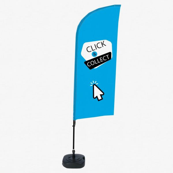Showdown Displays Beachflag Alu Wind Komplett-Set Click & Collect Blau Englisch, BFAW310-WT21-I630