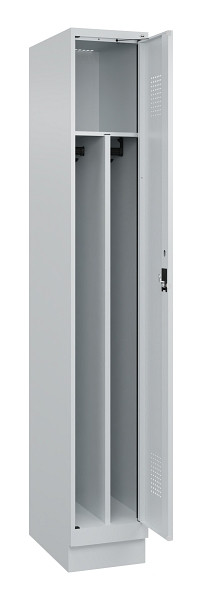C+P Spind Evolo PLUS, mit Sockel, 1 Abteil, 1950x300x500mm, 7035/7035, Verschluss Zylinderschloss, 049020-10F S10040