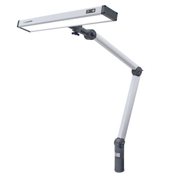 LED2WORK Arbeitsplatzleuchte UNILED II TUNABLE WHITE Gelenkarm, 400x400mm, 3000-6500K, dimmbar, Tischklemme, 28W, 110-240V DC, 120700-02