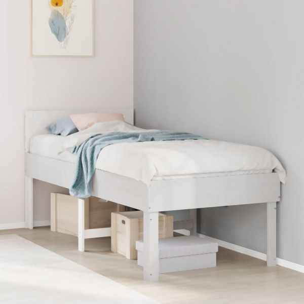 vidaXL Massivholzbett ohne Matratze Weiß 90x190 cm Kiefernholz, 855742