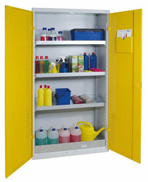 stumpf Chemikalienschrank, Abmessung 1950x1000x500 mm (HxBxT), RAL 7035/1003, StawaR-Bodenwanne und 3 Wannen dichtgeschweißt, 7599172