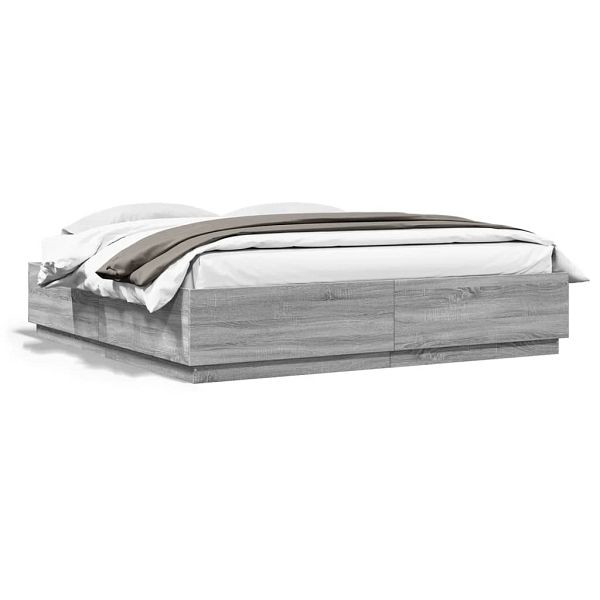 vidaXL Bettgestell Grau Sonoma 180x200 cm Holzwerkstoff, 3209686