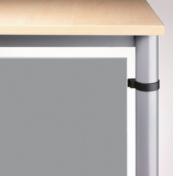 Hammerbacher Sichtblende Silber H=40cm für Eckwinkel, Befestigung an Tischbein mittels Kunststoff, VHR90/S