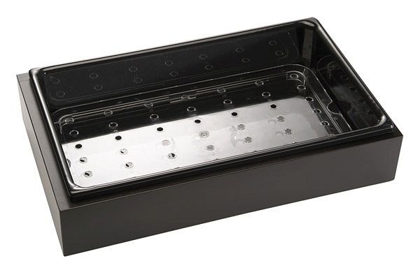 APS Eisbox Set 3-teilig FRAMES, 53 x 32,5 x Höhe: 12,5 cm, Buche, massiv, Farbton Wenge, GN 1/1 Basiselement, Polystyrolwanne, 14970