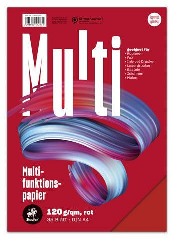 Staufen Multifunktionspapier 7X PLUS - A4, 120 g/qm, rot, 35 Blatt, 734051297