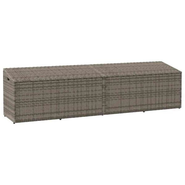 vidaXL Garten-Auflagenbox Grau 220x50x58 cm Poly Rattan, 4104076