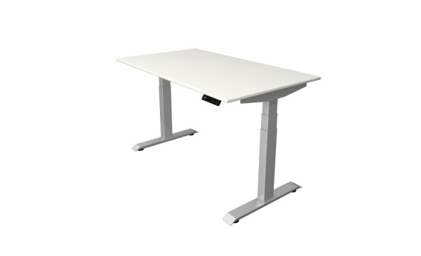 Kerkmann Sitz-Stehtisch B 1400 x T 800 mm, elektrisch höhenverstellbar von 640-1290 mm, Weiß, (Montage), 10041010-1