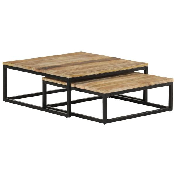vidaXL Satztische 2-Stk. Mango Massivholz, Top-Qualität, 320389