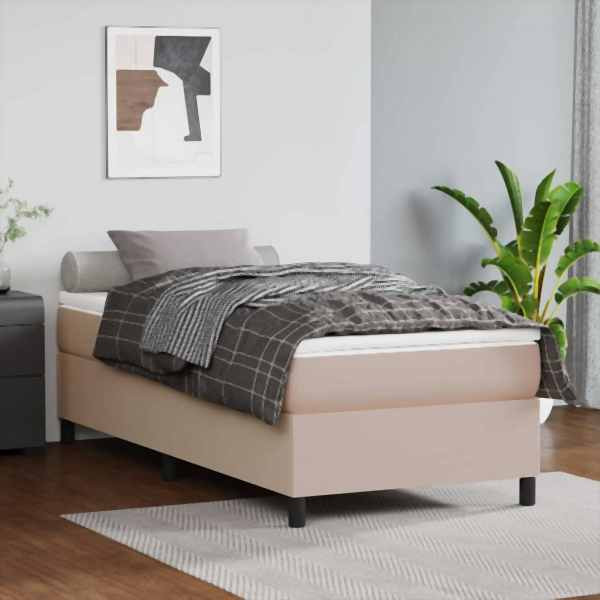 vidaXL Bettgestell Cappuccino-Braun 90x200 cm Kunstleder, 3121028