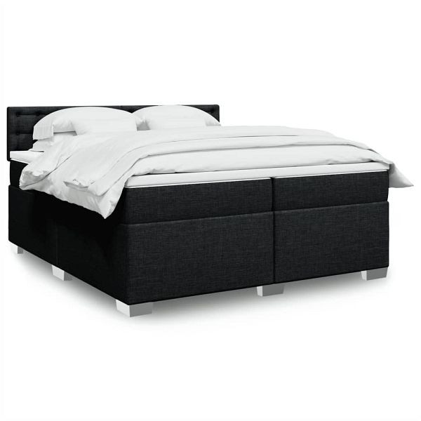 vidaXL Boxspringbett mit Matratze Schwarz 200x200 cm Stoff, 3288311