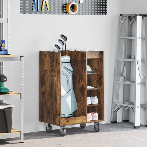 vidaXL Golf Schrank Mit Rad Uni Geräucherte Eiche 65 x 45 x 98 cm, 899451