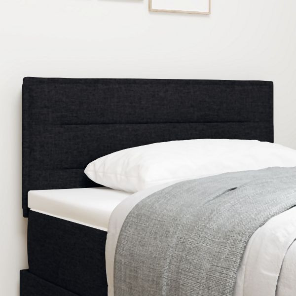 vidaXL LED Kopfteil Linien Design Schwarz 90 cm Stoff, 3337973