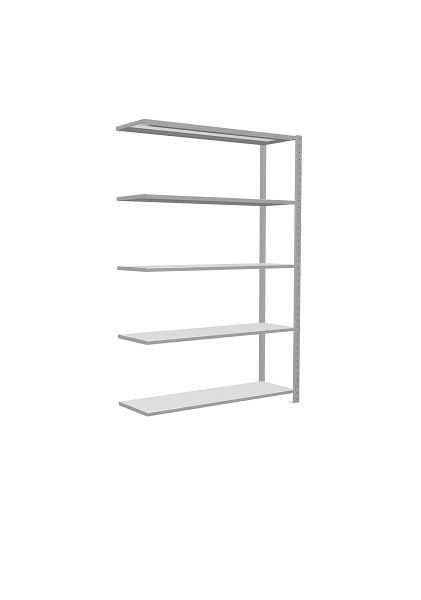Schulte Anbauregal, Steckregal MULTIplus250, 2000 x 1300 x 400 mm, 5 Fachböden, Kreuzstrebe, RAL 7035 lichtgrau, 32845-130
